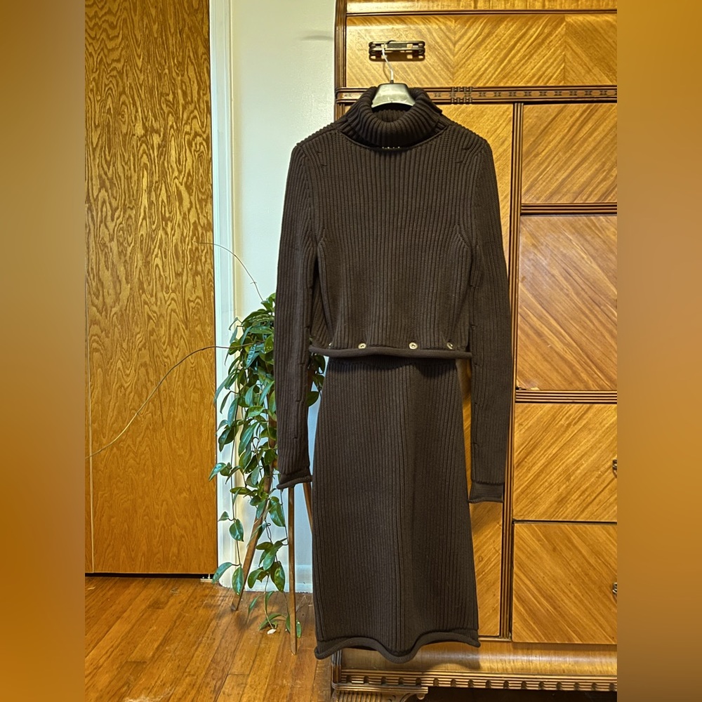 Bottega Veneta Ribbed Knit Chunky Cotton Dress